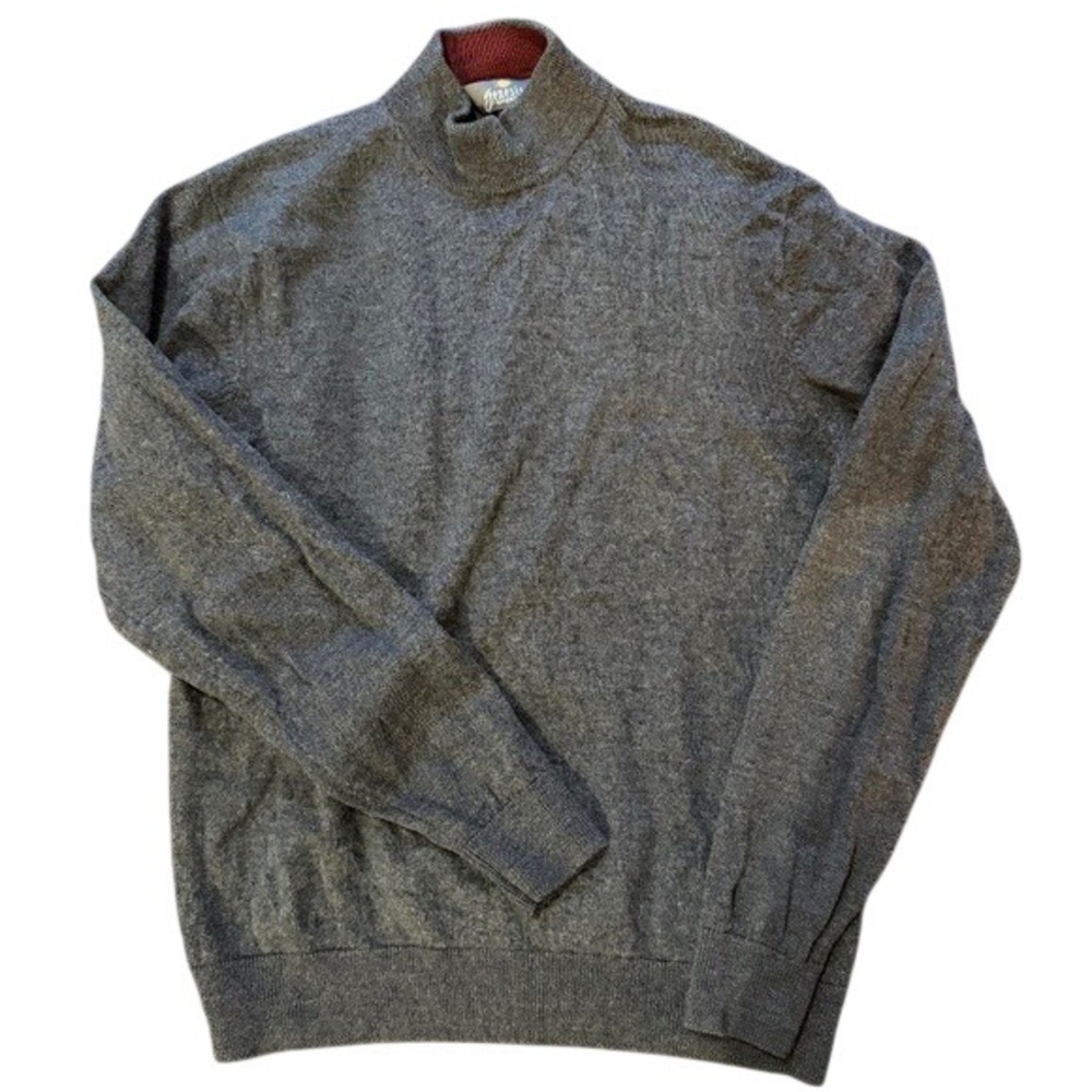 Genesis‎ Sport Extra Fine Merino Wool Cowlneck Sweater Women's M Gray Vintage